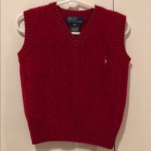 Like New Polo Ralph Lauren Red Sweater Vest 3T